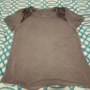 American Eagle Lace shoulder tee